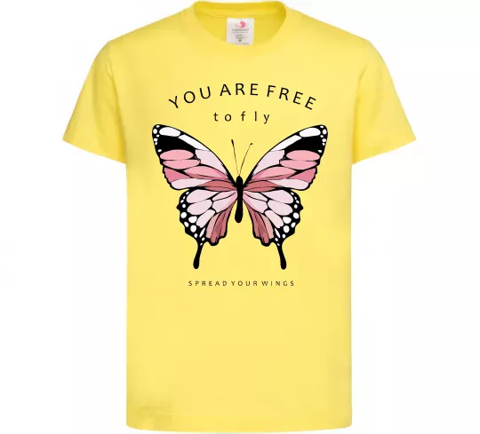 Детская футболка You are free to fly Лимонный фото