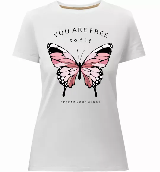 Жіноча преміум футболка You are free to fly Білий фото
