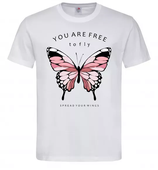Мужская футболка You are free to fly Белый фото