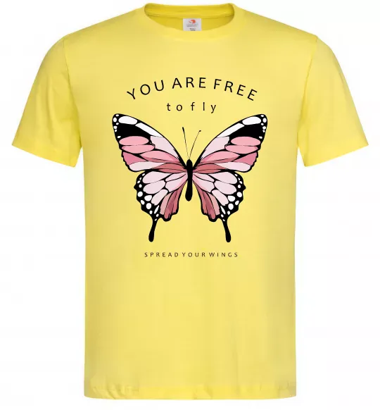 Мужская футболка You are free to fly Лимонный фото