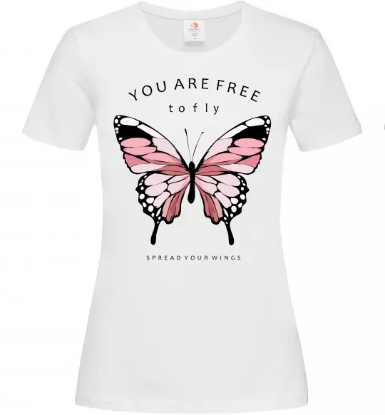 Женская футболка You are free to fly Белый фото