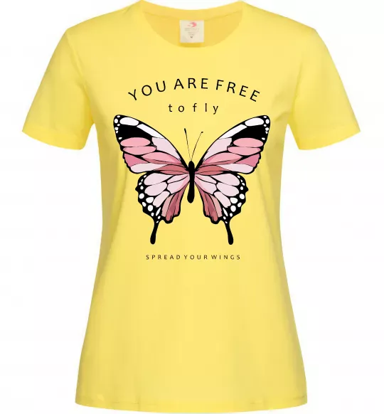 Женская футболка You are free to fly Лимонный фото