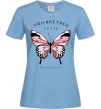 Женская футболка You are free to fly Голубой фото