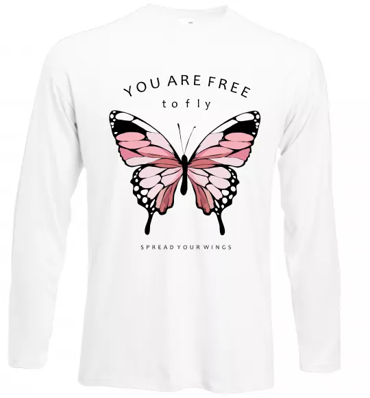 Лонгслив You are free to fly Белый фото