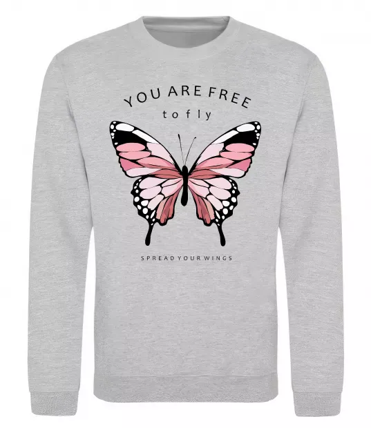 Свитшот You are free to fly Серый меланж фото