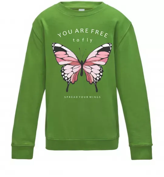 Детский Свитшот You are free to fly Лаймовый фото