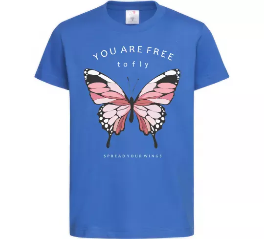 Детская футболка You are free to fly Ярко-синий фото