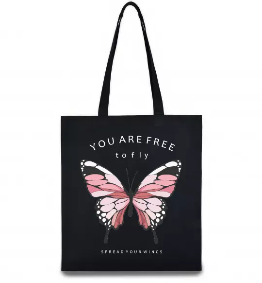 Еко-сумка You are free to fly Чорний фото