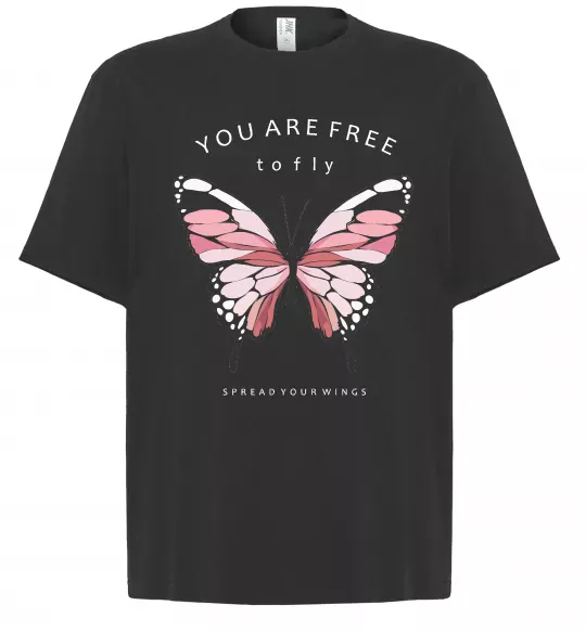 Футболка Оверсайз You are free to fly Черный фото