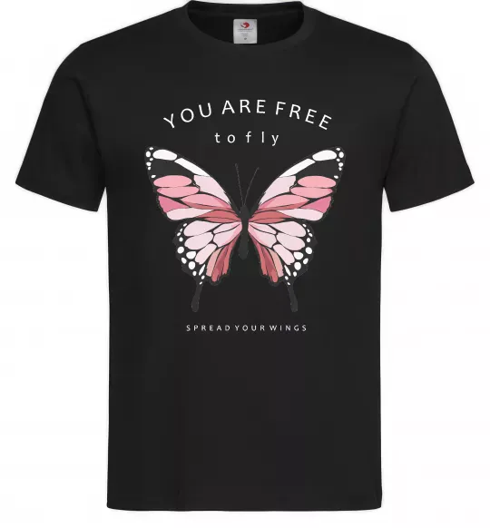 Мужская футболка You are free to fly Черный фото