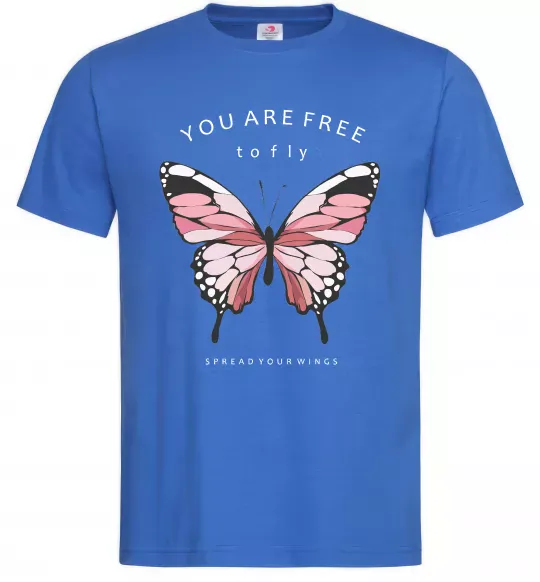 Мужская футболка You are free to fly Ярко-синий фото