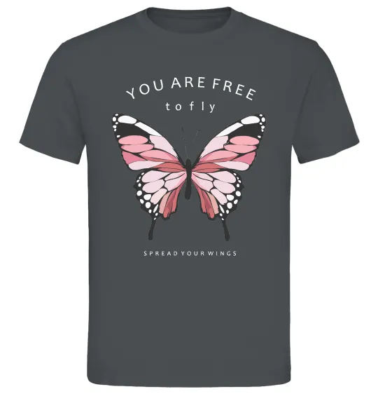 Мужская футболка You are free to fly Графит фото
