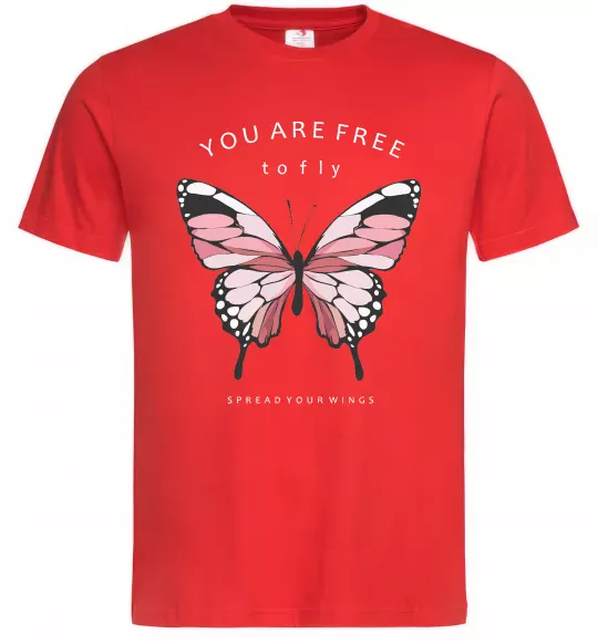 Мужская футболка You are free to fly Красный фото