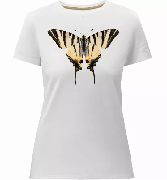 Женская премиум футболка Косатець махаон Белый фото