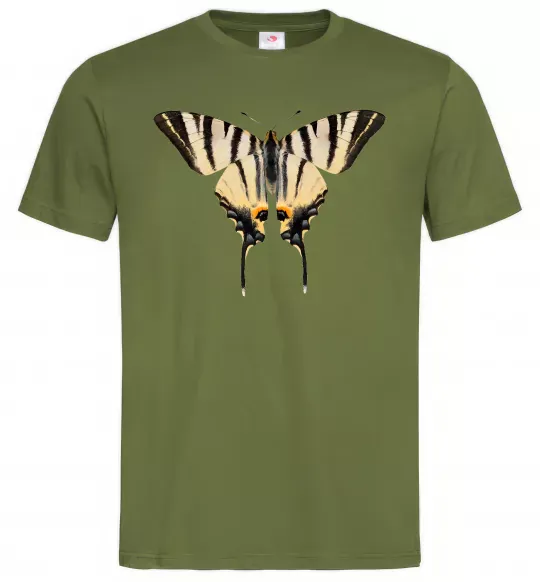Мужская футболка Косатець махаон Оливковый фото