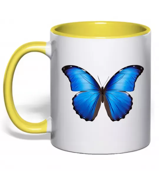 Чашка с цветной ручкой Morpho menelaus Солнечно желтый фото