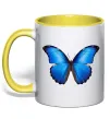 Чашка с цветной ручкой Morpho menelaus Солнечно желтый Чашка с цветной ручкой Morpho menelaus Солнечно желтый фото