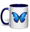 Чашка с цветной ручкой Morpho menelaus Глубокий темно-синий Чашка с цветной ручкой Morpho menelaus Глубокий темно-синий фото