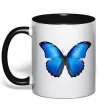 Чашка с цветной ручкой Morpho menelaus Черный Чашка с цветной ручкой Morpho menelaus Черный фото