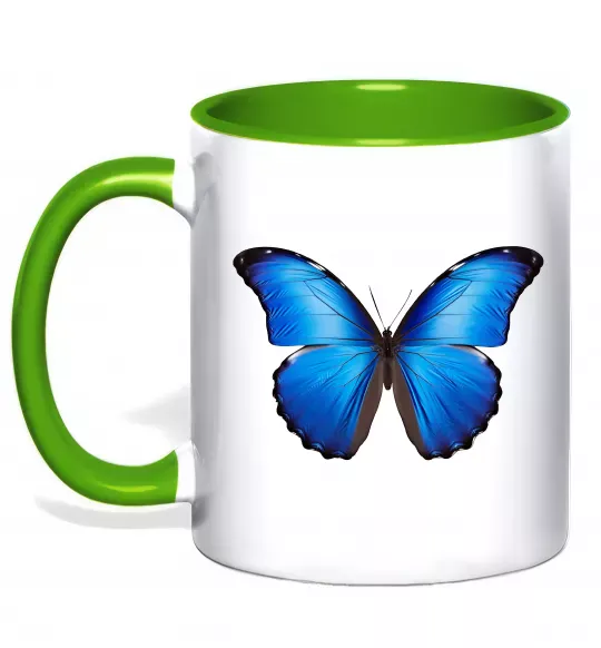 Чашка с цветной ручкой Morpho menelaus Зеленый фото