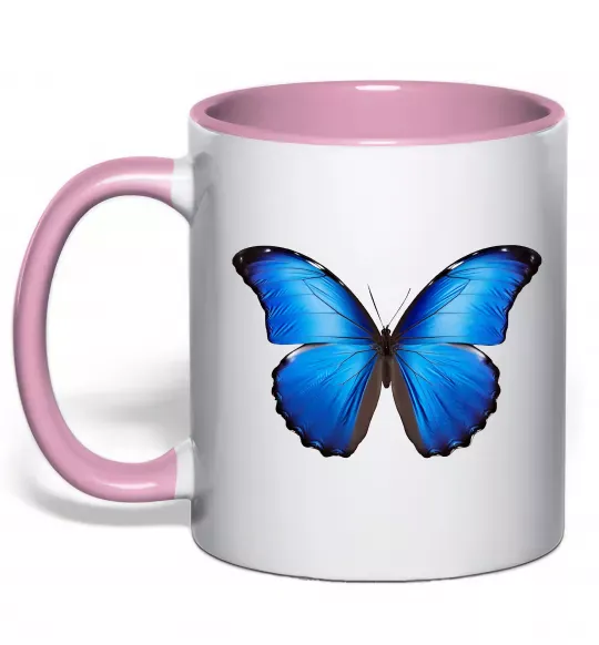 Чашка с цветной ручкой Morpho menelaus Нежно розовый фото
