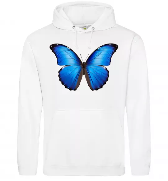 Мужская толстовка (худи) Morpho menelaus Белый фото