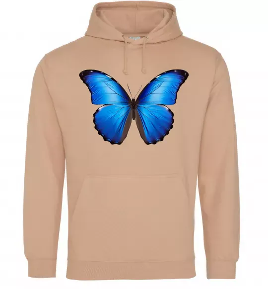 Мужская толстовка (худи) Morpho menelaus Песочный фото