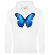 Жіноча толстовка (худі) Morpho menelaus Білий фото