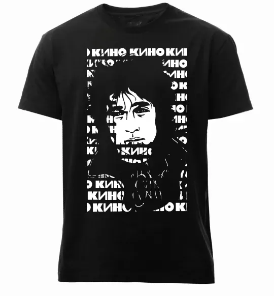 Мужская премиум футболка Цой Кино арт Черный фото