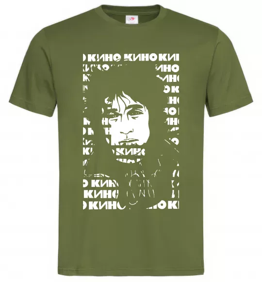 Чоловіча футболка Цой Кино арт Оливковий фото