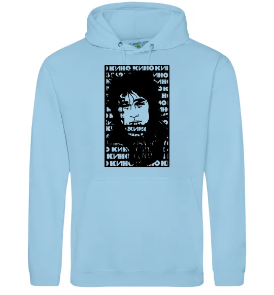Чоловіча толстовка (худі) Цой Кино арт Блакитний фото