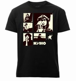 Мужская премиум футболка Кино колаж