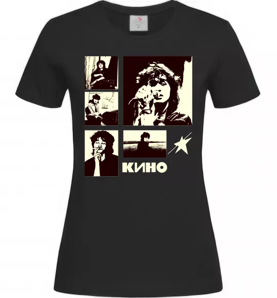 Женская футболка Кино колаж Черный фото
