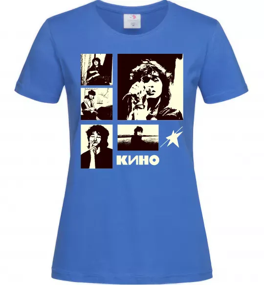 Женская футболка Кино колаж Ярко-синий фото