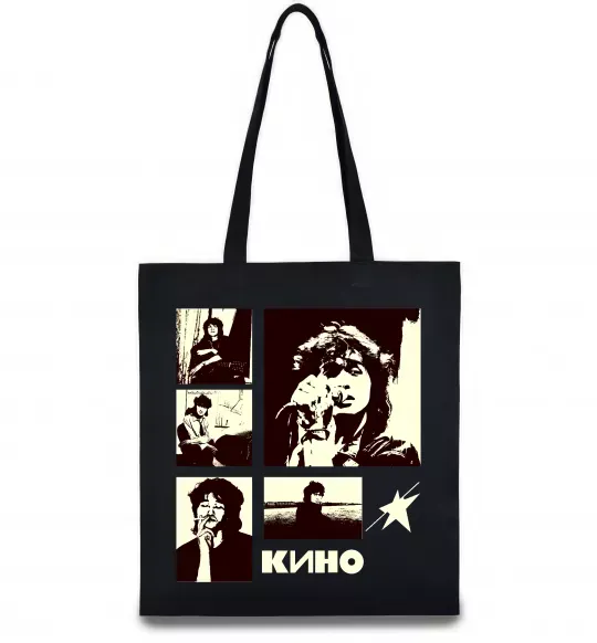 Еко-сумка Кино колаж Чорний фото