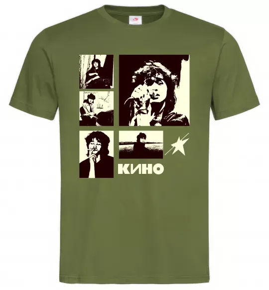 Мужская футболка Кино колаж Оливковый фото
