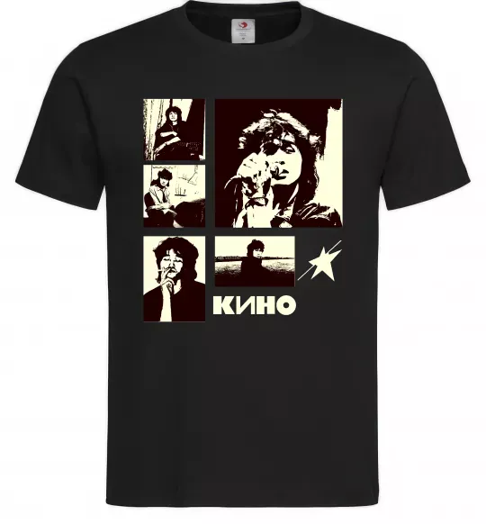 Мужская футболка Кино колаж Черный фото