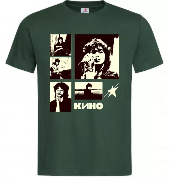 Мужская футболка Кино колаж Темно-зеленый фото