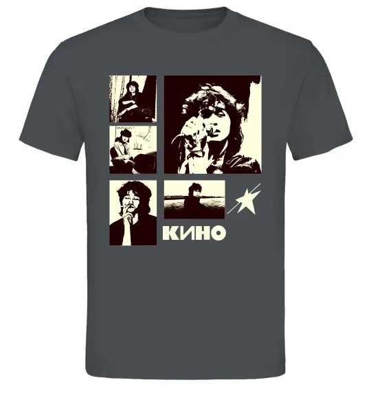 Мужская футболка Кино колаж Графит фото