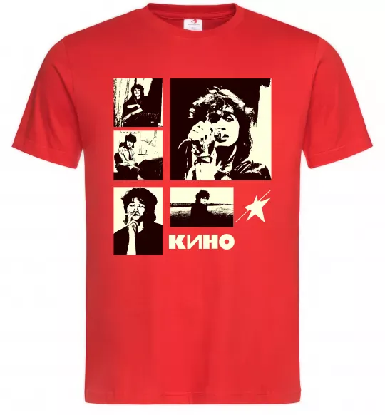 Мужская футболка Кино колаж Красный фото