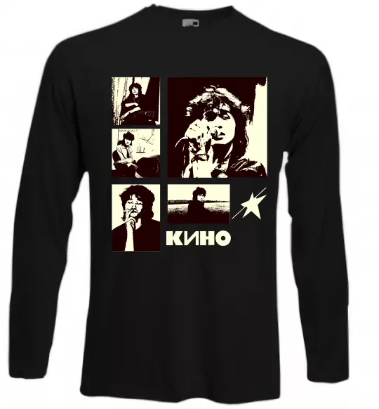 Лонгслив Кино колаж Черный фото