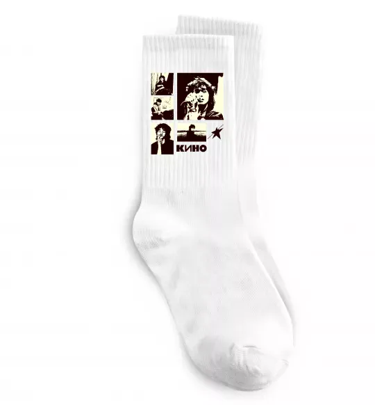 Носки Кино колаж Белый фото