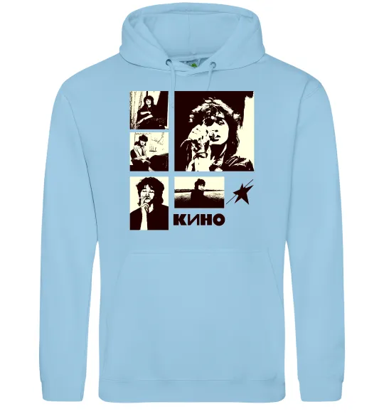 Мужская толстовка (худи) Кино колаж Голубой фото