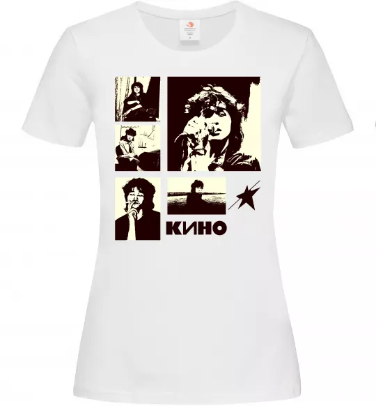 Женская футболка Кино колаж Белый фото