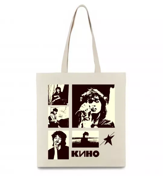 Еко-сумка Кино колаж Бежевий фото