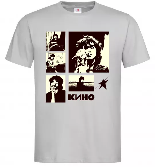 Мужская футболка Кино колаж Серый фото