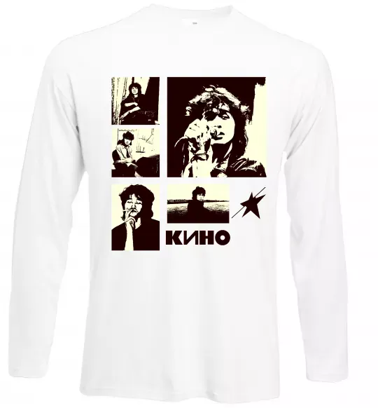 Лонгслив Кино колаж Белый фото