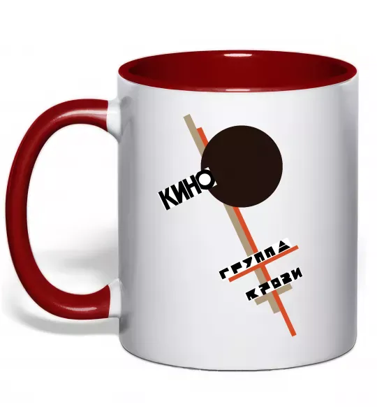 Чашка з кольоровою ручкою Група крові Червоний фото