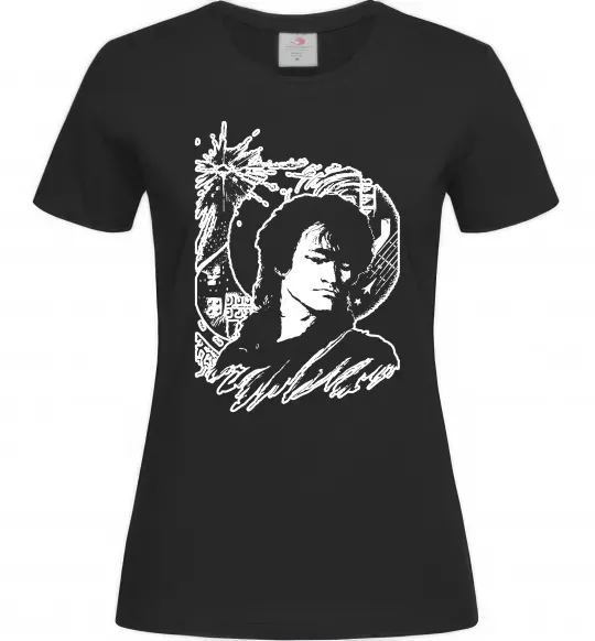 Жіноча футболка В.Цой Чорний фото