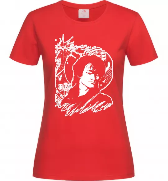 Жіноча футболка В.Цой Червоний фото